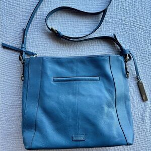 Lodis Blue Leather Crossbody Bag